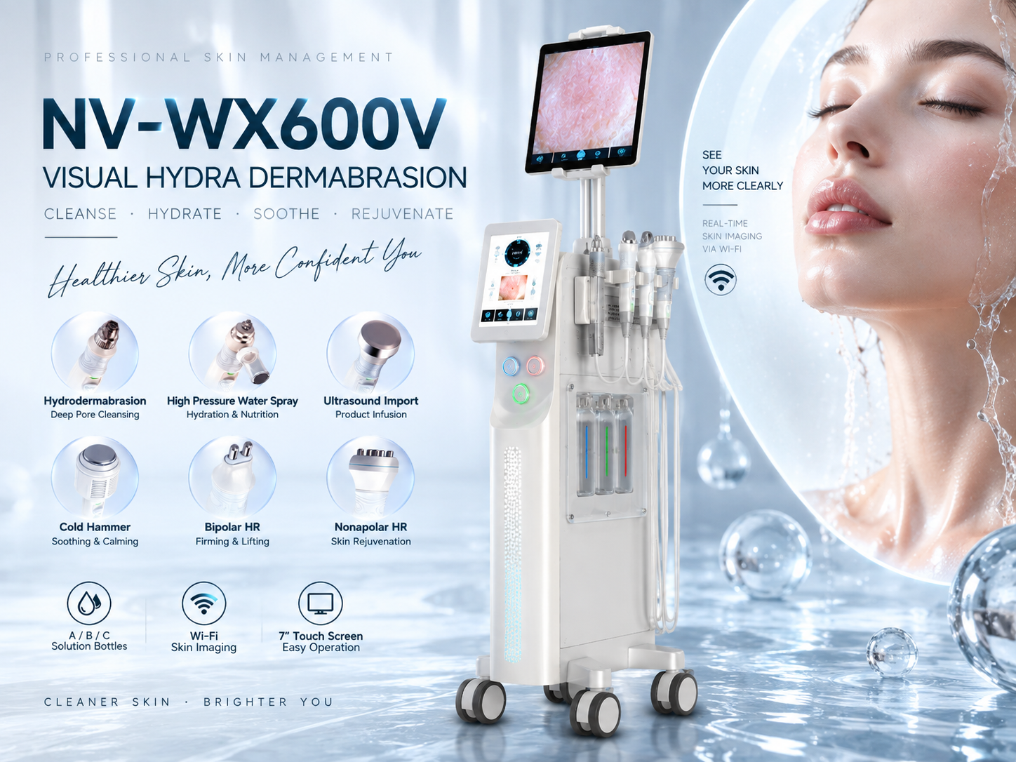 NV-WX600V 多功能水磨小氣泡美容儀 (NV-WX600V Visual Hydradermabrasion Instrument)