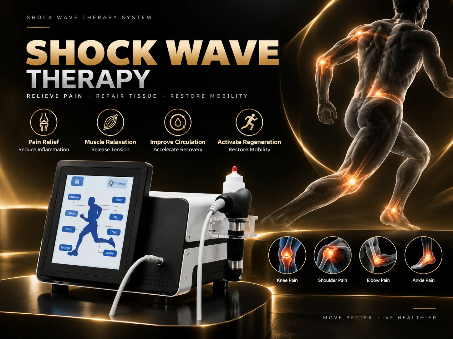 TA06+2 Plus Pneumatic Ballistic Shockwave Therapy Device